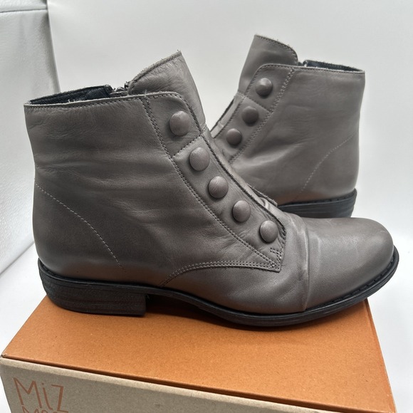 Miz Mooz Louise Women's Leather Ankle Boots SZ: 9 M, Graphite Gray-Box Included - Picture 14 of 16